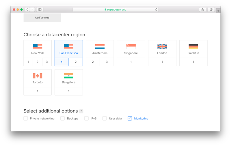 Select Droplet Datacenter